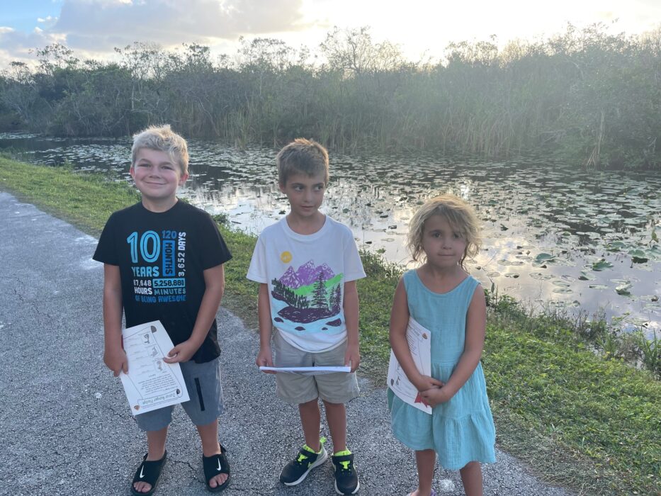 Everglades National Park with the kids and their junior ranger books