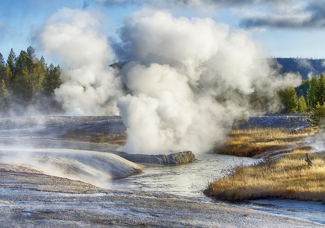 travel, tourism, national park, yellowstone, wyoming, usa, geysers, steam, morning sun, fall, river, yellowstone, yellowstone, yellowstone, yellowstone, yellowstone, geysers