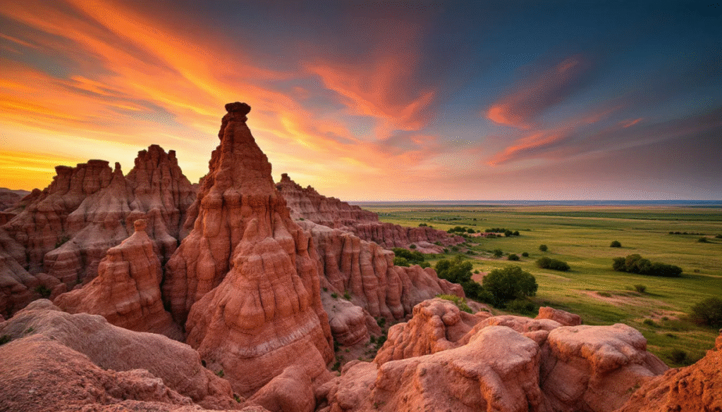 Badlands National Park: 12 Amazing Activities 3 A scenic view of Badlands National Park showcasing its unique rock formations and landscape.