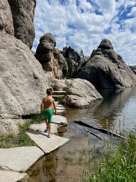 Hiking at swimming around Sylvan Lake with the Kids