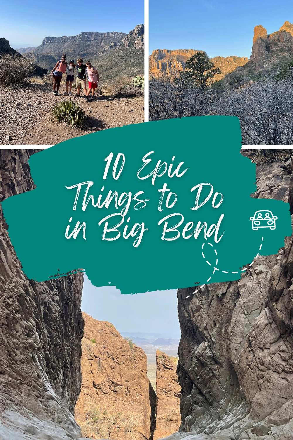 Family hiking trail in the Chisos Mountains, Big Bend National Park, surrounded by scenic desert views. Things to do big bend national park. Big Bend National Park with Kids. Big Bend with Kids. Hiking Big Bend. family hike, Chisos Mountains, Big Bend trails, desert hike, national parks with kids family hike, Chisos Mountains, Big Bend trails, desert hike, national parks with kids
