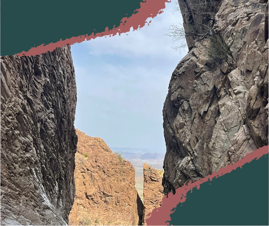 The scenic Window Trail view framed by rocky cliffs in Big Bend National Park in the Big Bend Region. National Park in the United States.