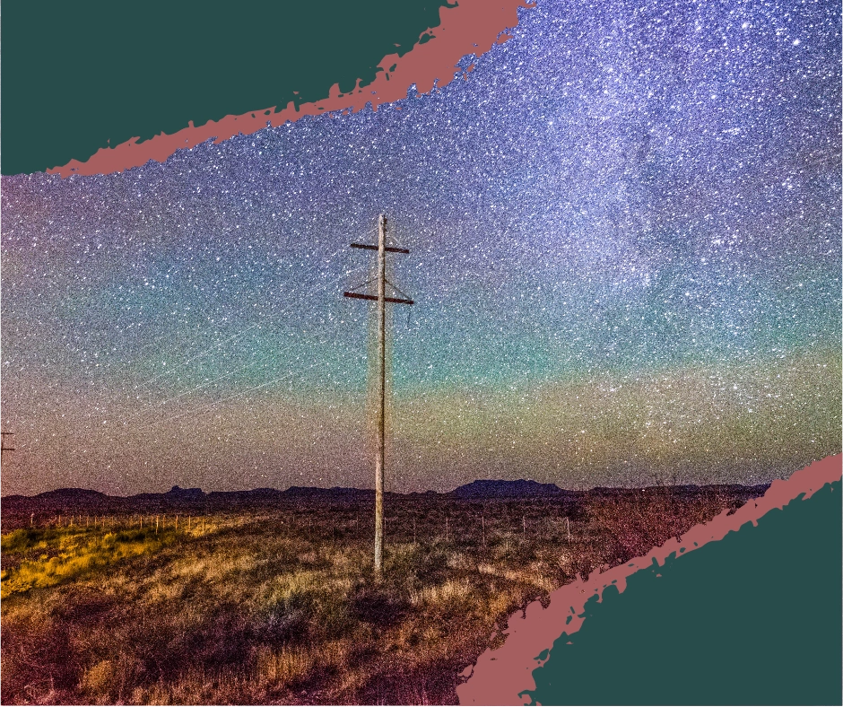 Night sky over Marfa, Texas with stars and the Milky Way visible. Marfa night sky, stargazing in Texas, things to do Marfa TX, what to do in Marfa, Marfa Lights