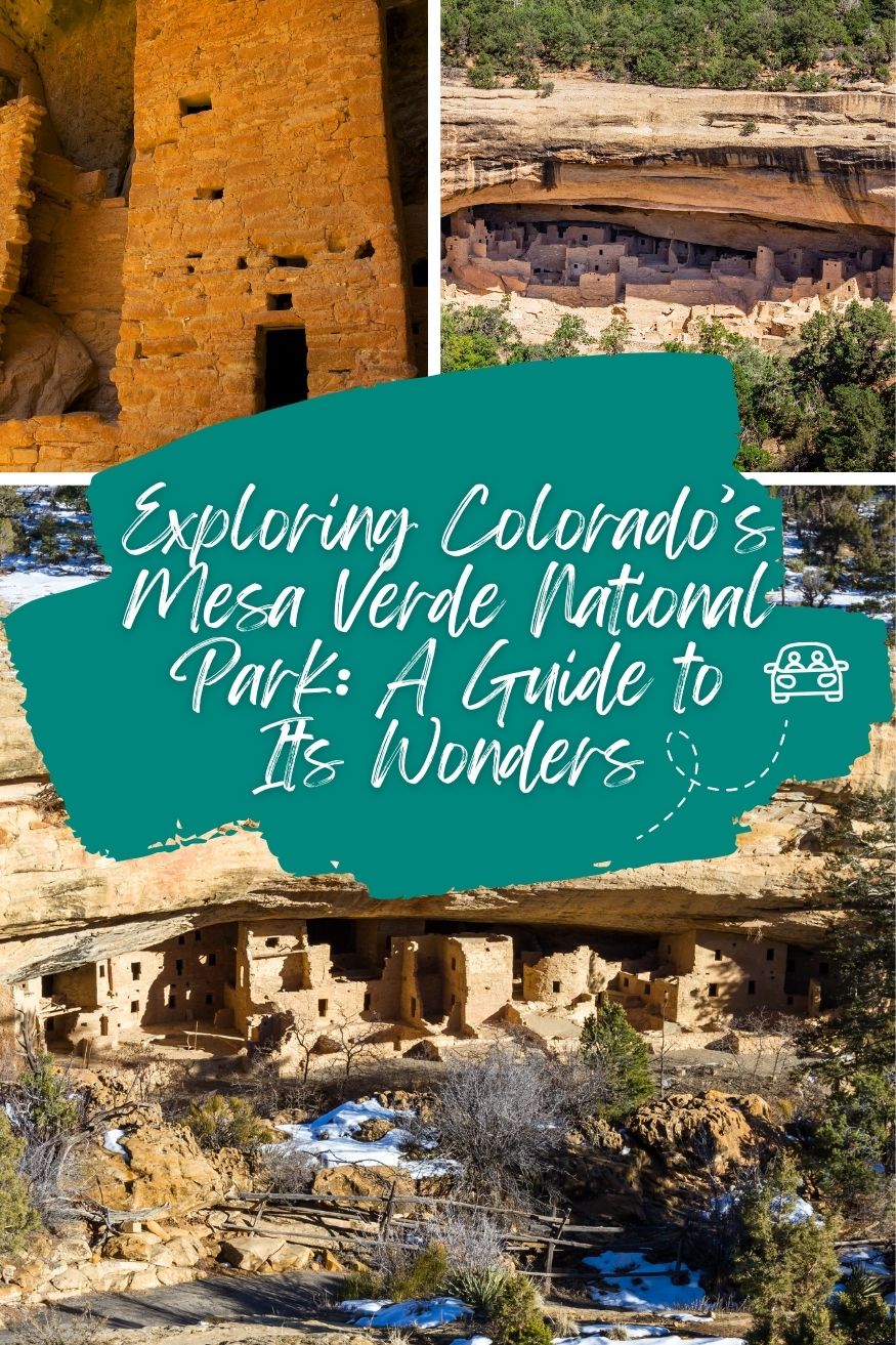 The golden glow of sunset lighting up Cliff Palace’s stone walls and overhanging cliffs in Colorado Mesa Verde National Park.