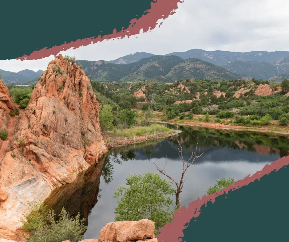 Scenic view of Red Rock Open Space in Colorado near sea level, featuring rugged red cliffs, hiking trails, and the nearby nature center and training center.